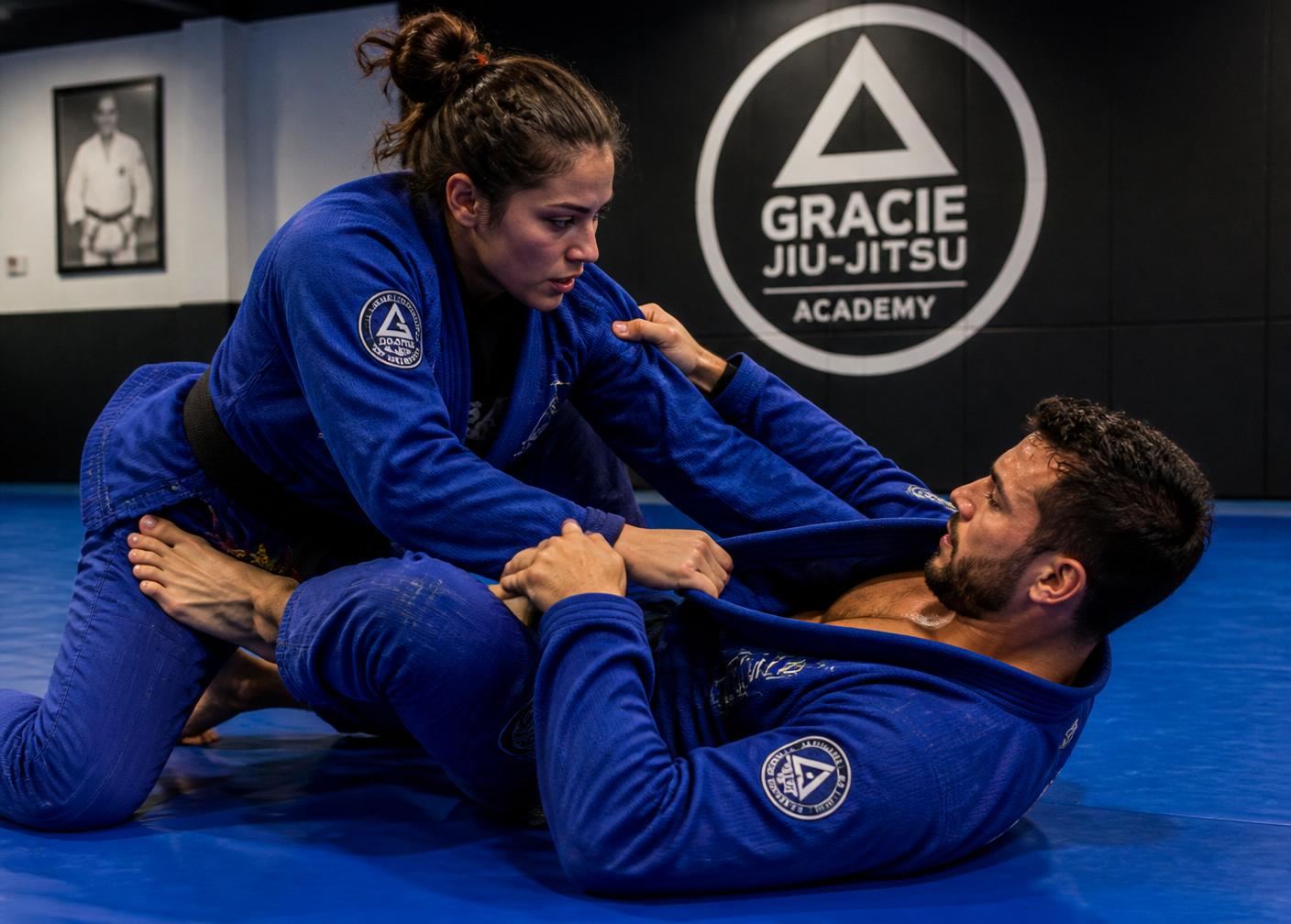 Adultos treinando Jiu-Jitsu